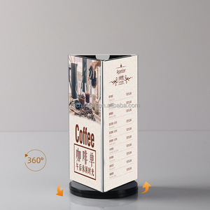 Rechi nhà hàng 360 ° acrylic đơn chủ 3 hoặc 6 bên xoay Acrylic quảng cáo Brochure Khuyến mãi giá Menu hiển thị chủ - Product Image 6