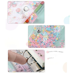 Lose blatt Ordner Binder Schul büro Kawaii Glitter Pailletten Notizbuch