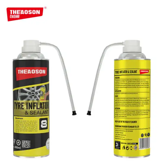 Theaoson spray reparo automático de pneus, 400ml selante de emergência e inflador