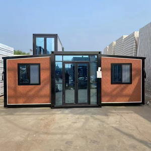 20ft 10ft 30ft 40ft çin prefabrik cep katlanır genişletilebilir konteyner ev 3 in 1 katlanabilir prefabrik ev iki oda bir salon - Product Image 3