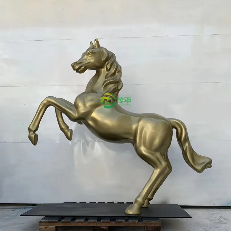 راتينج الأعلى مبيعًا الذهبي القفز تمثال حصان للزينة في الهواء الطلق
