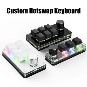 Teclado de perilla personalizado para programación de Macro, periférico RGB de 3/6/12 teclas, Mini Botón de copia, Photoshop, para juegos, mecánico, Hotswap, Macro pad