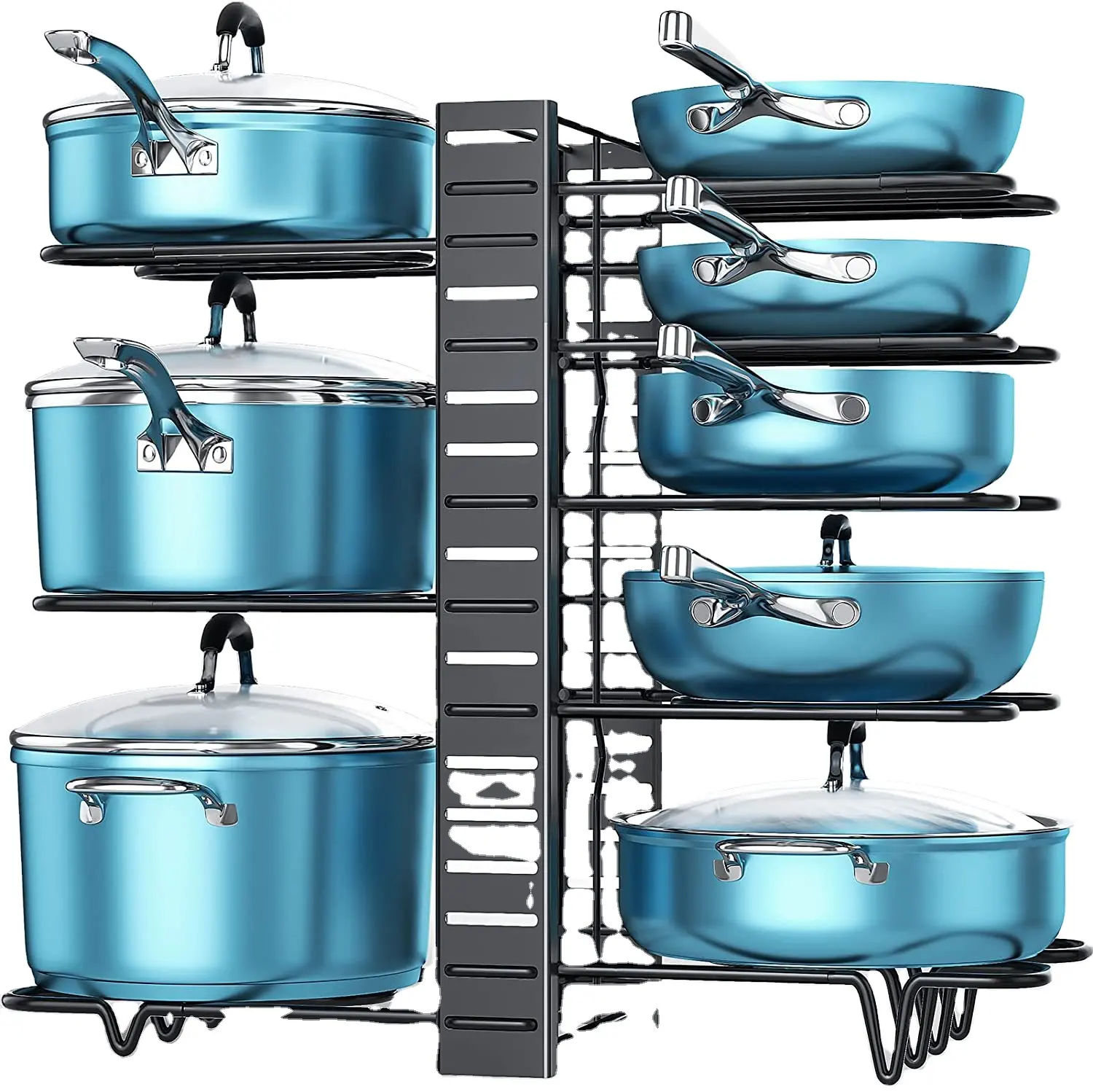 Soporte de almacenamiento de cocina de Metal, organizador de bandeja de drenaje multicapa Vertical, estante ajustable multifunción para ollas