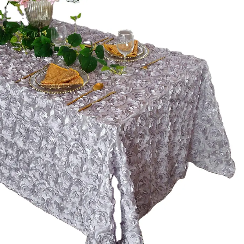 Round Polyester Table Overlay Elegant Rectangle Lace Table Cloth Wedding Cheap Tablecloths for Party Flora Pattern Tablecloth