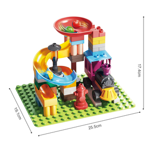 FEELO2024 New Arrival 77pcs Electric Circulation Turntable Train Side <strong>Building</strong> <strong>Blocks</strong> Toys Factory Direct Large Particle Toys - Product Image 2