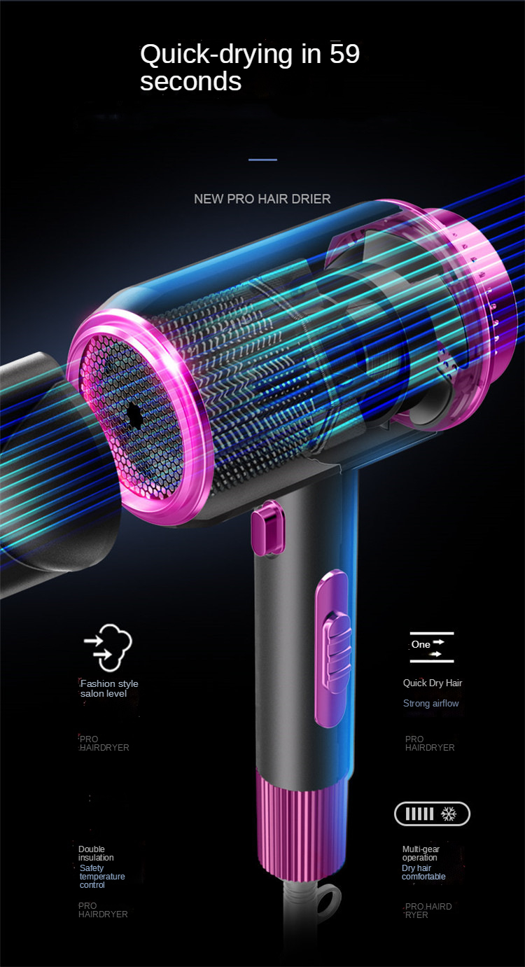 Source factory salon negative ion hair dryer 1200W high-power hot and cold Professional hair dryer home travel drop shipping