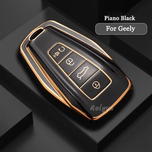 Geely Emgrand EC7 EC718EC715グローバルホークGX7プロテクターシェル用のファッショナブルなゴールデンエッジデザインTPUカーリモートキーケースカバー - Product Image 2