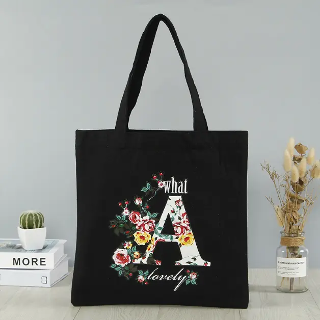 Bán Buôn Lớn Cotton Vải Mua Sắm Túi Tote Biểu Tượng Tùy Chỉnh In Túi Tote