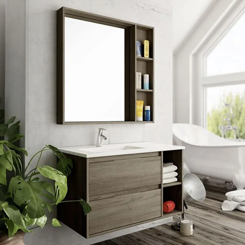 Fabbrica a buon mercato prezzo rock ardesia bagno vanità con lavabo in ceramica nuovo colore rock ardesia bagno mobile