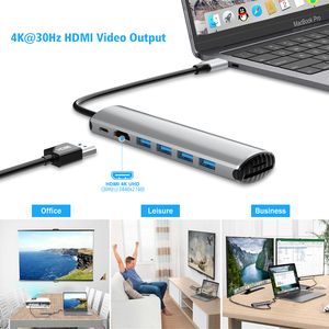 100W ricarica rapida tipo C hub maschio USB3.0 RJj45 porta di rete tipo C USB C Hub adattatore per M1M2 Macbook Air/Pro - Product Image 4