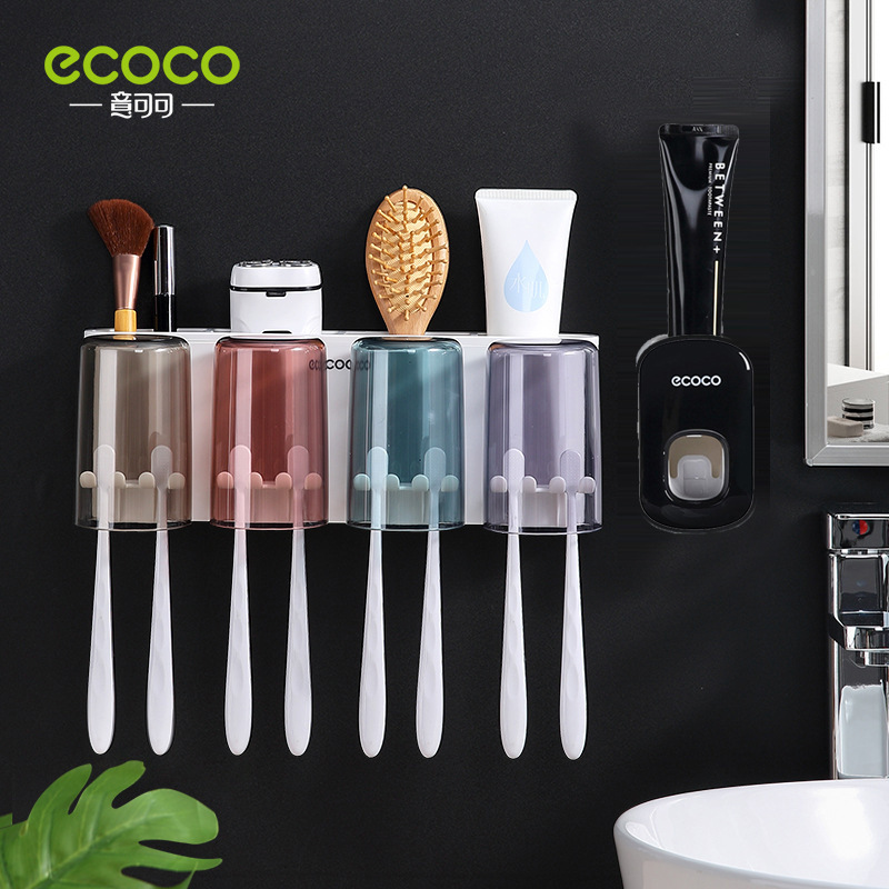 Four-cup toothpaste squeezer (black and white)