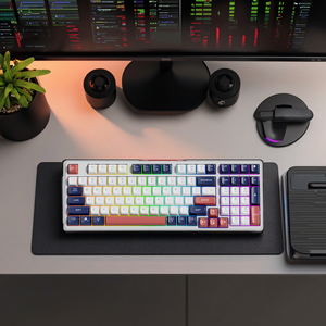 Teclado mecánico ergonómico para juegos inalámbrico RGB de 98 teclas, tres modos, intercambiables en caliente para Mac/PC/Win, multiordenador, escritorio árabe - Product Image 3