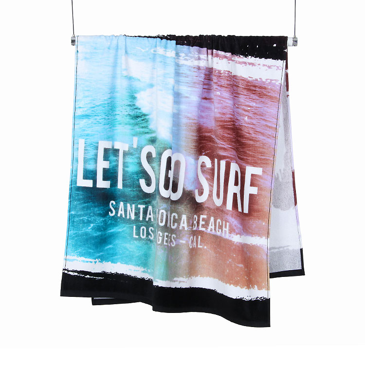 Wholesale custom design 100% cotton cute print beach towel for kids