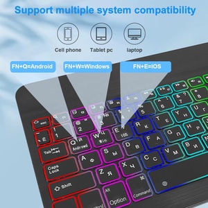 <strong>Custom</strong> 7-colors RGB Backlit Mini Wireless <strong>Keyboard</strong> for iPad Smartphone Tablets Mobile Phone Portable Tablet PC <strong>Keyboard</strong> - Product Image 4
