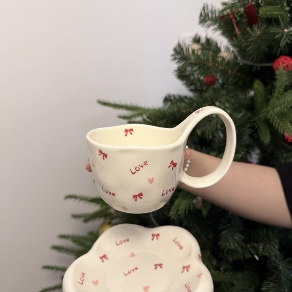 Arc d'amour rouge coeur rose 300ml tasse unique
