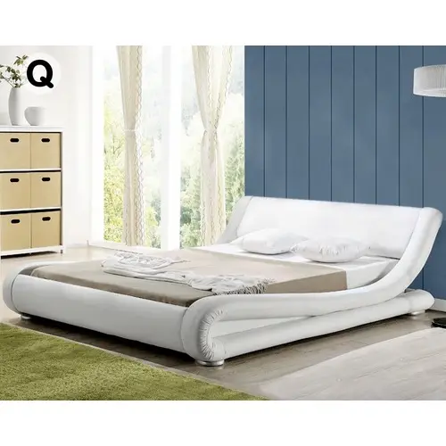 سرير مزدوج من القماش معنقدة قابل للتعديل مع إطار مزدوج سرير ملكيّ بحجم كبير من الجلد