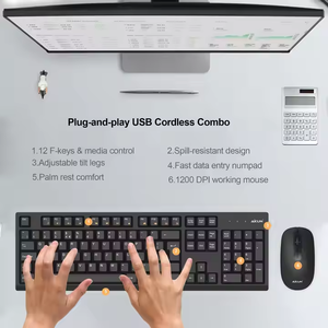 Bx6200 Chất Lượng Cao 2.4GHz Nhà Văn Phòng USB Bàn Phím Không Dây Chuột Combo Với Cắt Kéo Hoạt động Kailh Trục Cơ Thể Cho Máy Tính Để Bàn Sử Dụng - Product Image 3