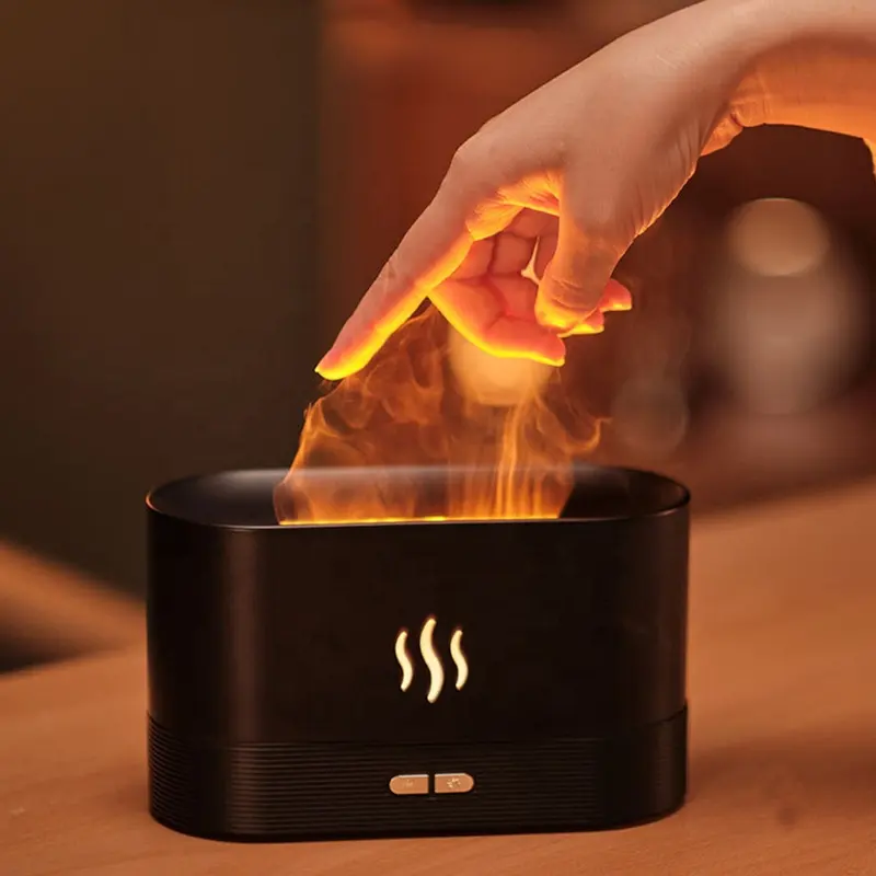 Innovativer Ultraschall be feuchter mit ätherischen Ölen 5V USB Flame Aroma Diffusor mit Nachtlicht