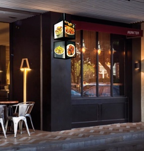 Hai lớp xoay dẫn hộp Đèn cửa hàng mặt tiền bên treo tường hiển thị cho phục vụ các món ăn và <span class=keywords><strong>menu</strong></span> biển quảng cáo cửa biển hiệu - Product Image 2