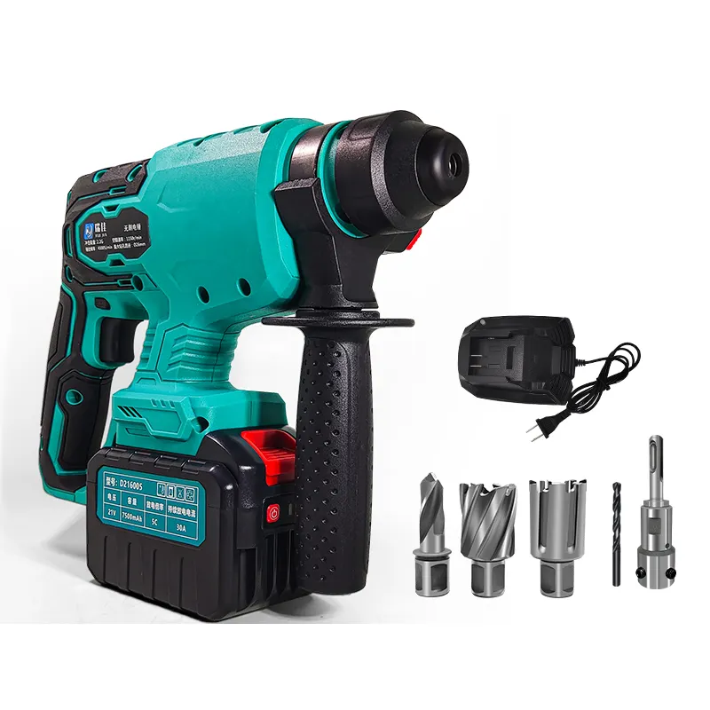 RJTOOLS Electric Wireless Jack Hand Hammer Drill Machine Battery Industrial Cordless Brushless Power Rotary Hammer Drills