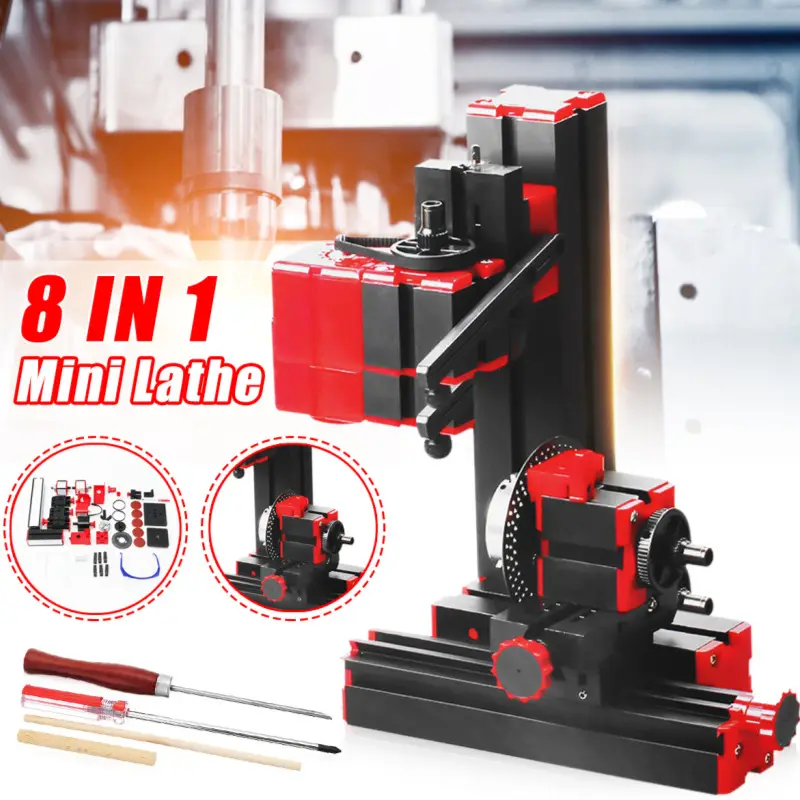 Đa Chức Năng Máy Tiện Torno Máy Tiện Tự Làm Công Cụ 8 Trong 1 Động Cơ Biến Áp Chế Biến Gỗ Khoan Nhựa Kim Loại Gỗ Máy Tiện