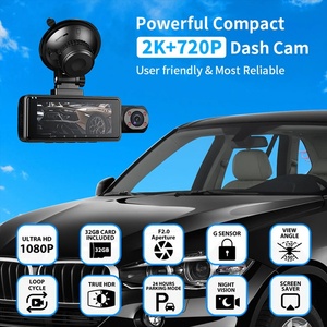 Cámara de salpicadero impermeable de 3 canales 4K para coche, lente dual, grabadora de conducción delantera y trasera, cámara Dvr con función de grabación en bucle - Product Image 2