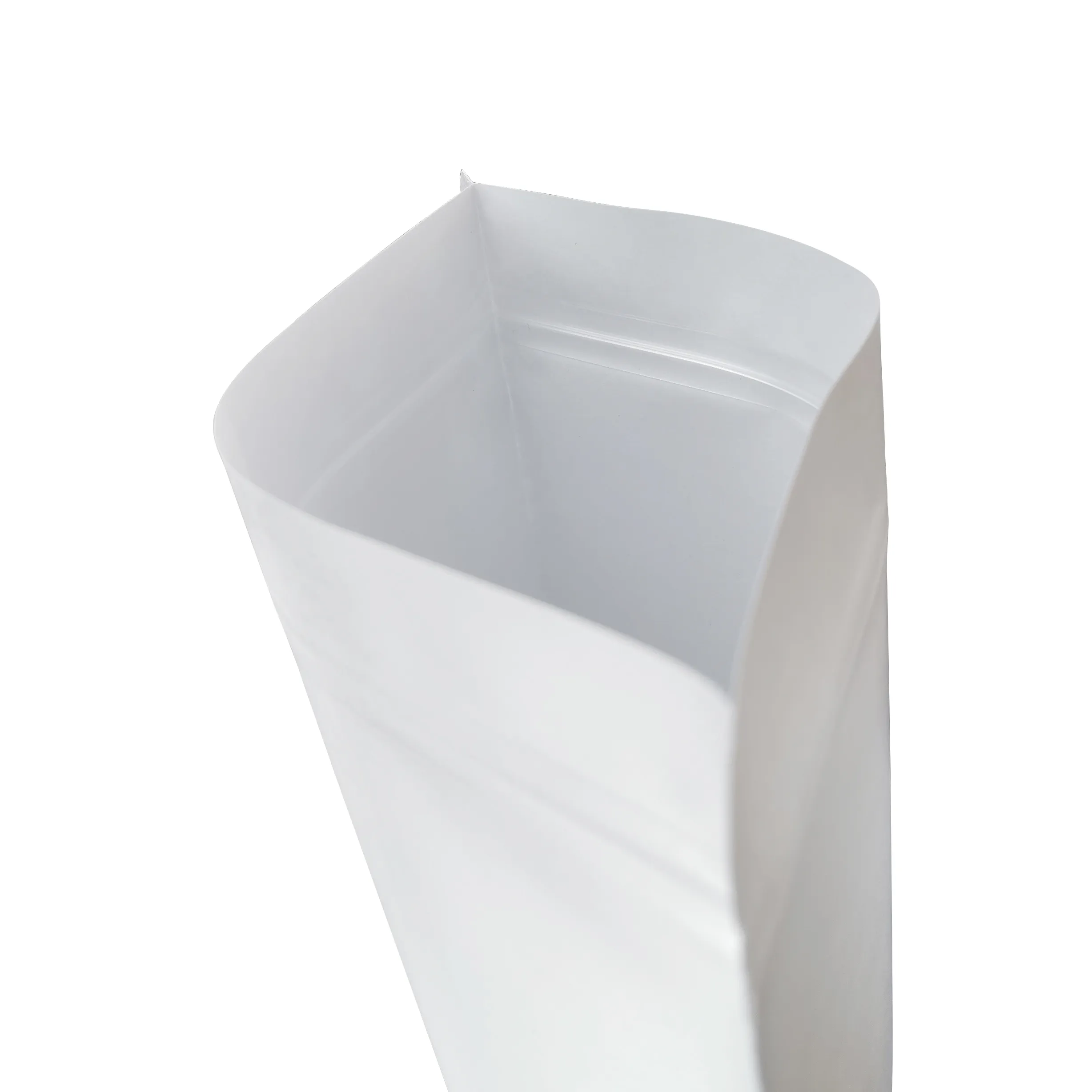Dalam stok dapat disesuaikan kantong berdiri putih tas kertas Kraft dengan jendela untuk kemasan makanan coklat biji kacang