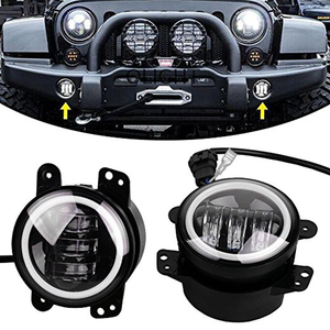 4.5 インチラウンドオフロードフロントバンパー <span class=keywords><strong>Led</strong></span> フォグランプ · リング DRL Jk JKU TJ LJ ルビコンスバル