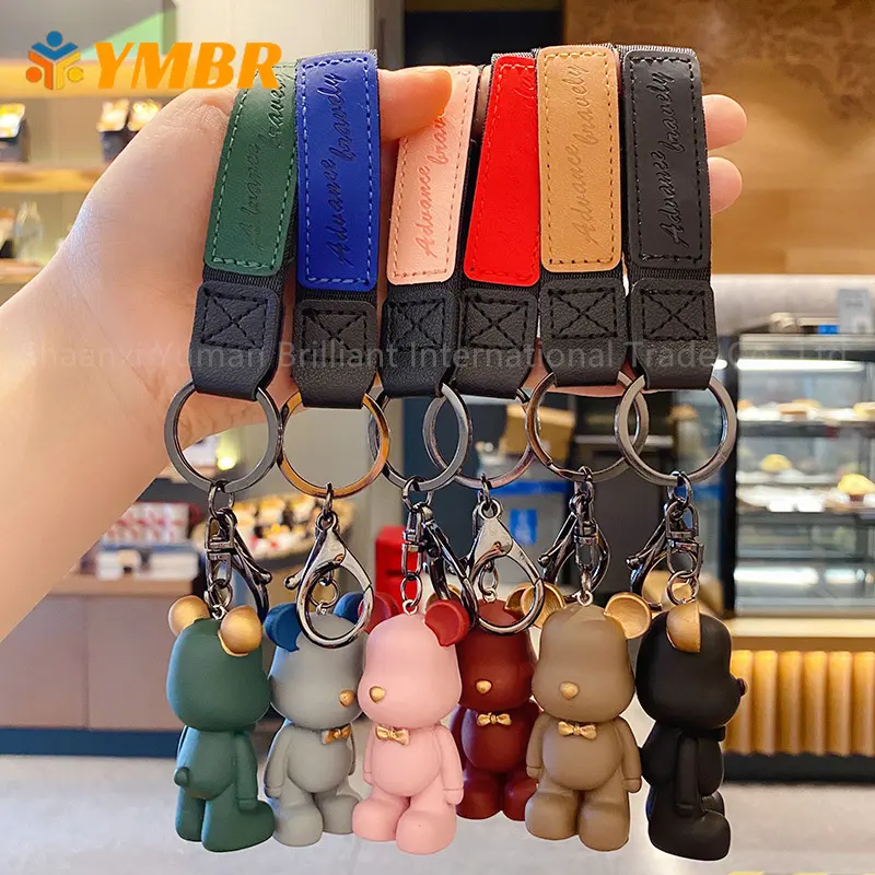 2022 3d PVC for Bags in Cartoons Care Bear Cute Keychains 10 Stainless Steel Rubber Gift Keychain Promotion Gift 1pcs/opp Bag