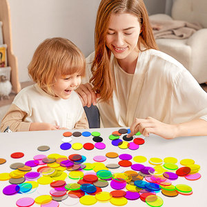 Juego de Mini tarros sensoriales, contadores de juegos translúcidos, juego de números, bloques de patrón para aprender a contar, clasificación de colores y secuenciación - Product Image 5