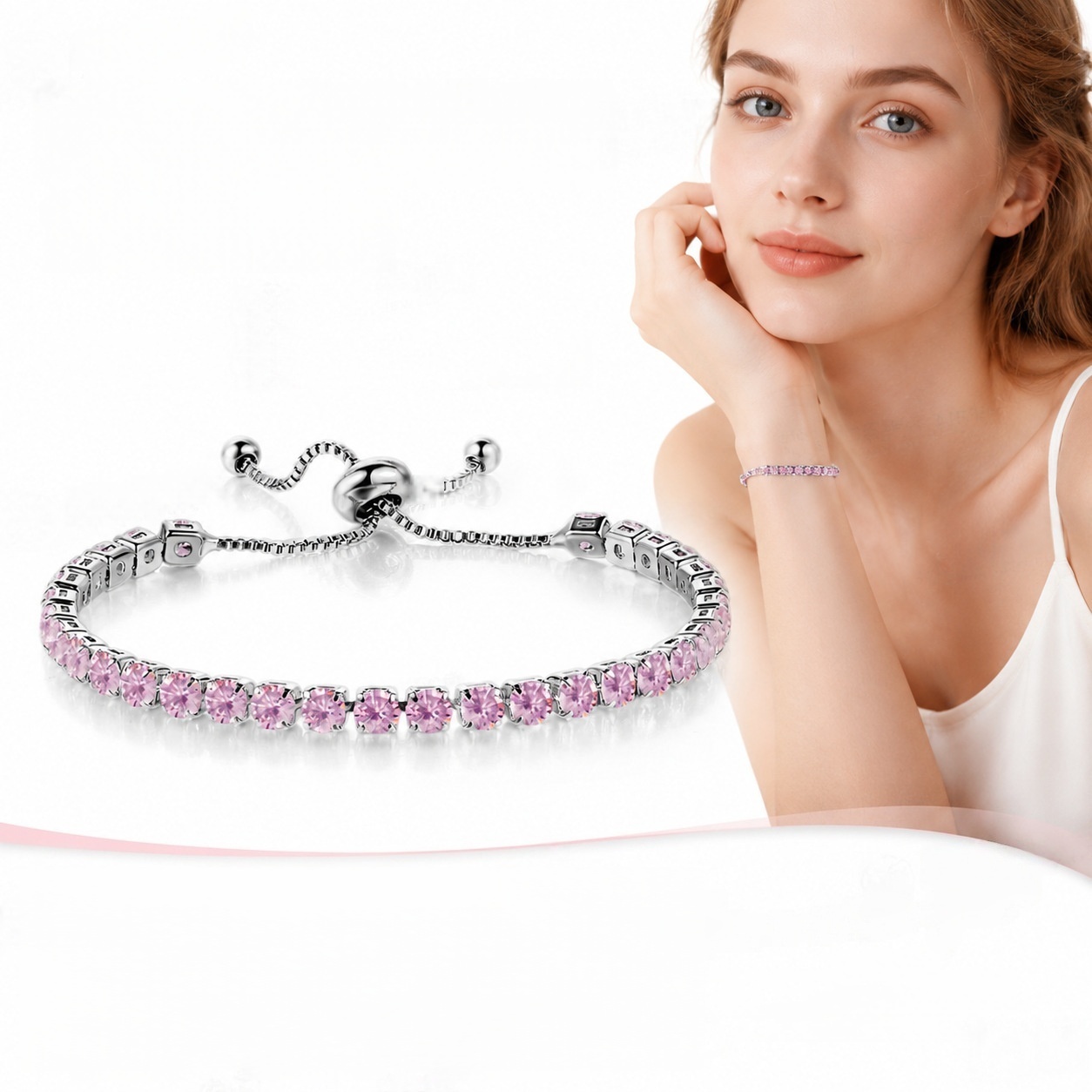 Pink diamond-silver