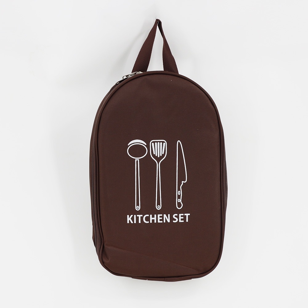 Bolsa para guardar utensilios de cocina color café