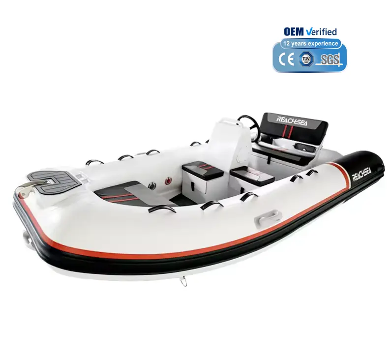 Reachsea thiết kế mới nhà máy bán buôn OEM ODM Inflatable thuyền thuyền thuyền đánh cá thuyền sườn thuyền Trung Quốc cho thể thao dưới nước