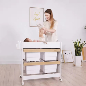 Boori Nursery Đồ Nội Thất Chuyển Đổi 3 Trong 1 Bằng Gỗ Ốc Đảo Hình Bầu Dục Cot Bé <span class=keywords><strong>Crib</strong></span> Phổ 6 Ngăn Kéo Ngực Natty Lưu Trữ Changer - Product Image 4