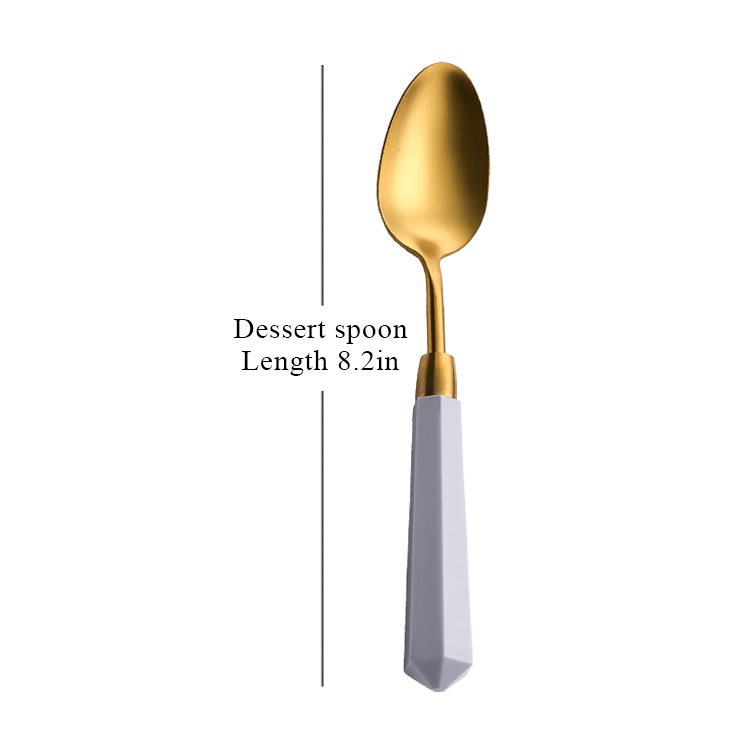 White handle- dessert spoon