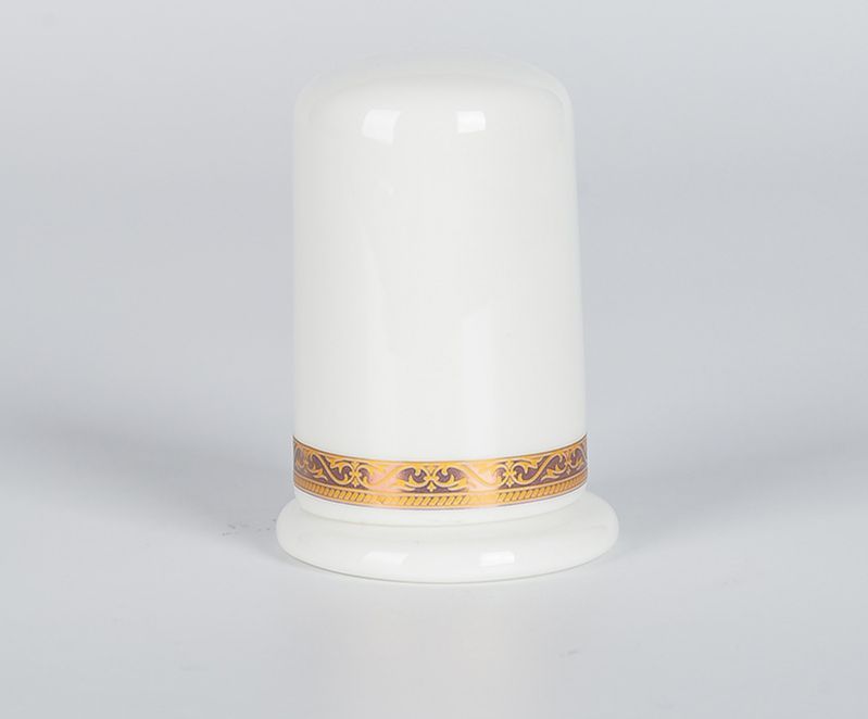 Porta palillos con borde de oro blanco