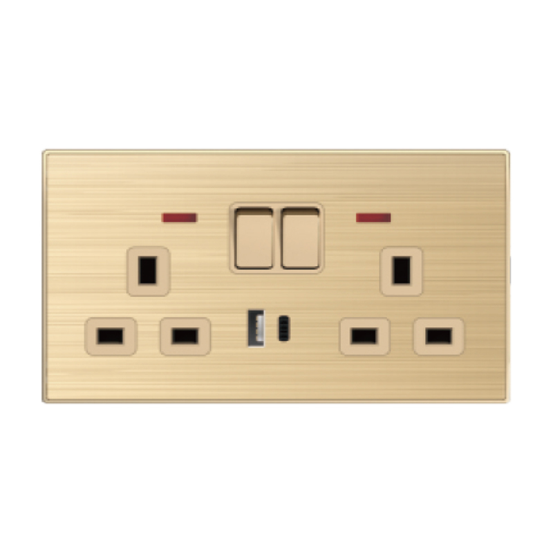146 dual 1gang UK socket with usb A+C