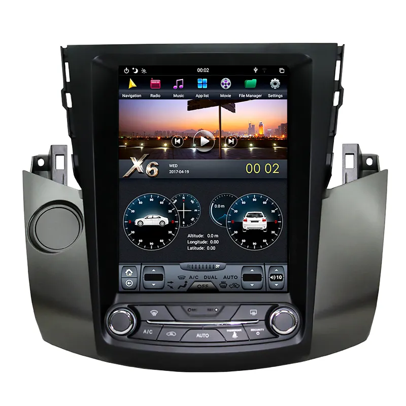 Pemutar DVD Mobil 10.4 Inci Android 9.0 untuk Toyota RAV4 2003-2009 Pemutar Dvd Video Mobil Stereo Radio Gps Sistem Navigasi