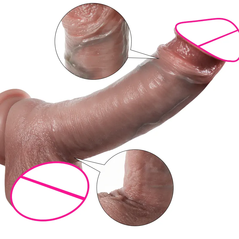 Sex Shop per adulti all'ingrosso femminile in Silicone gomma morbida Dildo pene realistico femminile masturbatore pene giocattolo per donna e donna sex Toy