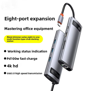 <span class=keywords><strong>Hub</strong></span> Usb multiple 8 en 1 de haute qualité de type c à PD + 4KHDMI + USB3.0 * 3 + rj45 + SD + TF et <span class=keywords><strong>Hub</strong></span> multiport Usb c Hubs Usb pour ordinateur portable - Product Image 2