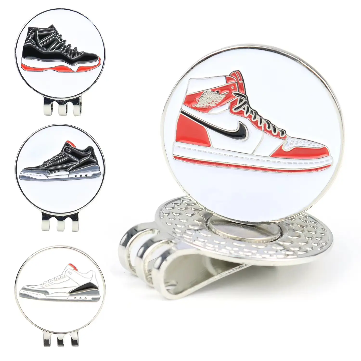 Premium Quality Iron Shoes Style Golf Ball Marker Custom Logo With Hat Clips Golf Accessories