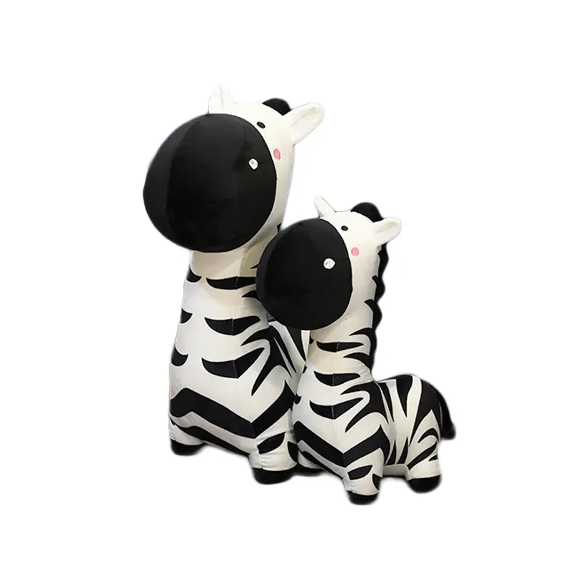 Toptan Zebra dolması Plushie oyuncak özel Zebra hayvan peluş oyuncak özelleştirilmiş yumuşak Zebra hayvan dolması peluş oyuncak yastık