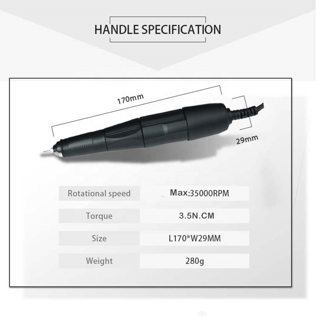 Fraise à ongles Strong 204, pièce à main 102L, 3,175 mm