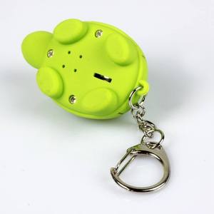 创意海龟钥匙扣发光二极管光声钥匙圈支架包挂件-绿色 - Product Image 3