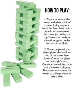 Adult Drinking Game 54 <strong>Blocks</strong> with Drinking <strong>Commands</strong> and Games Drunken Tumbling Tower Stacking Building <strong>Blocks</strong> - Product Image 3