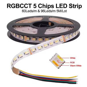 3年間の保証12V84leds SMD 5050 24v 96leds/Mマルチカラー、粘着性5 in1 RGBCCT RGBCW RGBWWLEDストリップライト