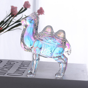 هدية تذكارية ملونة الكريستال الجمل تمثال الحديثة المنزل الكريستال زخرفة الزجاج - Product Image 1