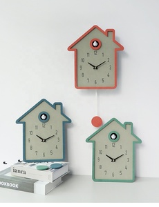 Đồng Hồ Cúc Cu Bắc Âu Đơn Giản Nhà Sáng Tạo Hình Dạng Đồng Hồ Treo Tường Hàng Giờ Với Con Lắc - Product Image 6