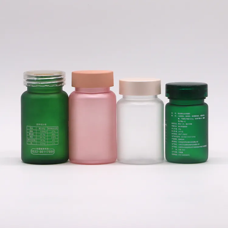 Gratis Sampel PET 100/120/150ML, Grosir Botol Plastik Mulut Lebar dengan Tutup Aluminium untuk Obat Kapsul Pil Oleh Pemasok Cina