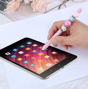 Katı Pastel çoklu DIY boncuklu ekran dokunmatik kalem çeşitli renkler toplu toptan bir boncuk fantezi plastik boncuklu beapen kalem ekleyin - Product Image 4